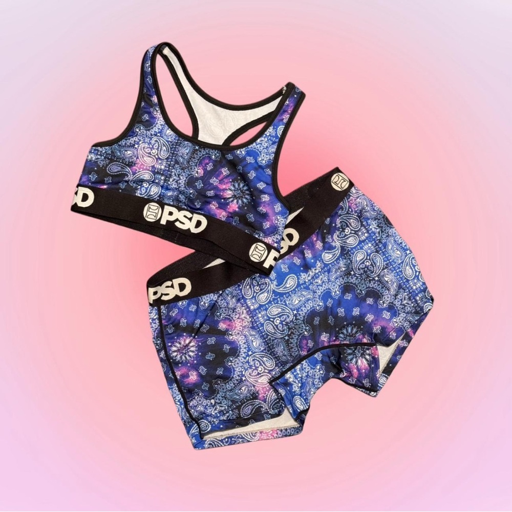 PSD Black and Blue Paisley Set
